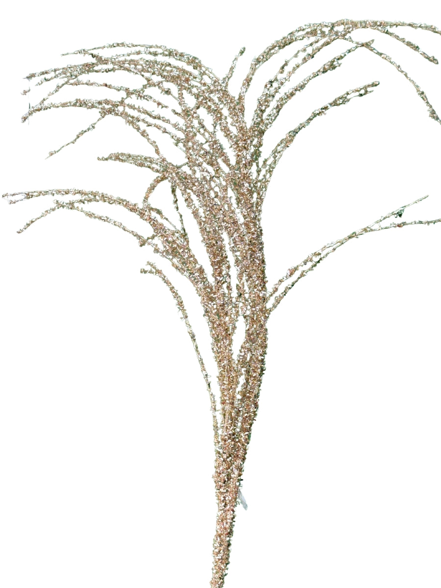 Glitter Pine Ball Starburst Spray Champagne 20''